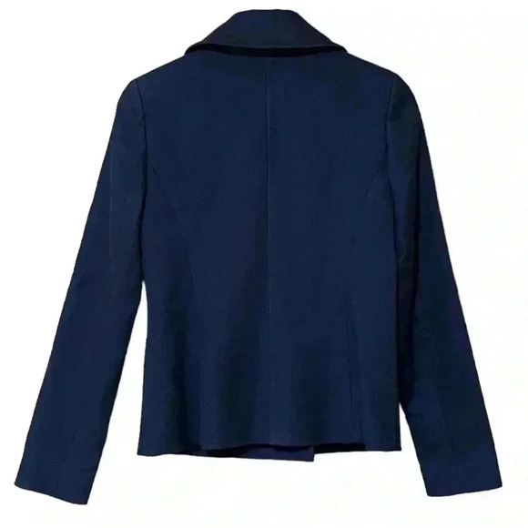 Juicy Couture Navy Double Breasted Cotton Stretch Peacoat Sz S Coastal Mariner - Picture 2 of 11